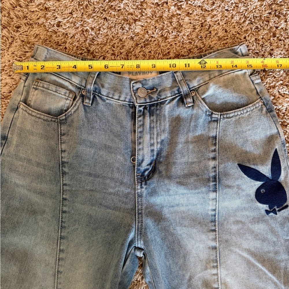 Women's Playboy Vintage Wide Leg Jeans, Size 9, Light Wash, Y2K Streetwear - Picture 4 of 11